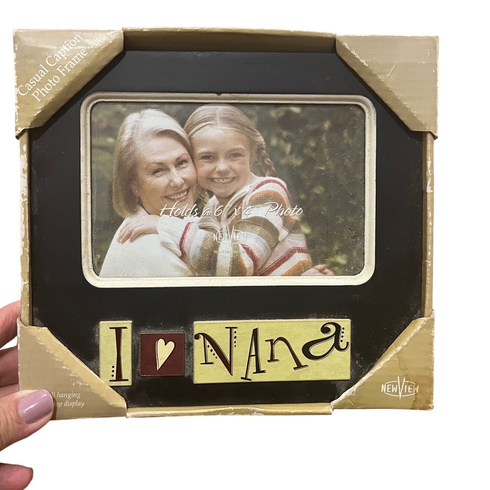 New View Photo Frame Love Nana 6x4 Black Casual Caption Tile Sentiment